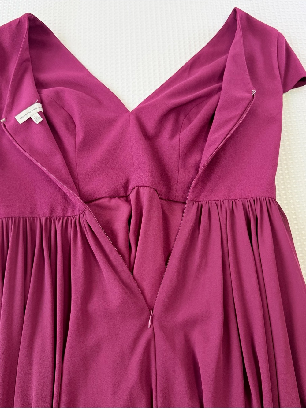 Dress the Population Corey Dress Dark Magenta Purple Midi Fit & Flare Size XL - Picture 10 of 15